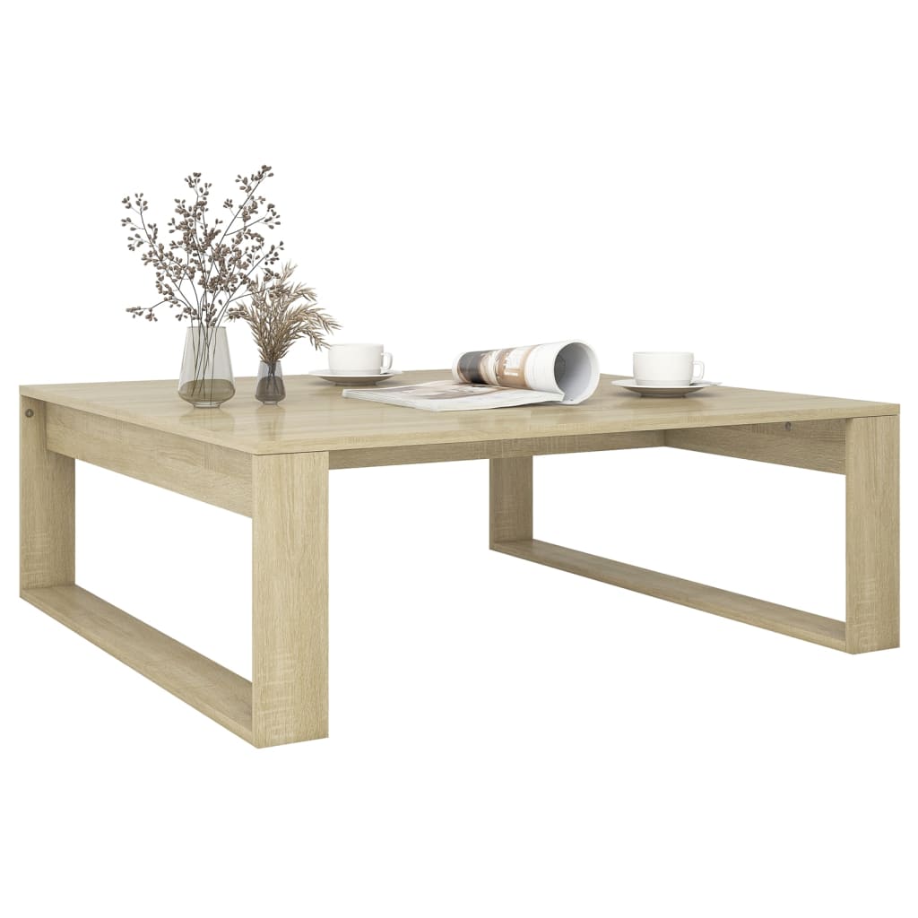 Salongbord sonoma eik 100x100x35 cm konstruert tre
