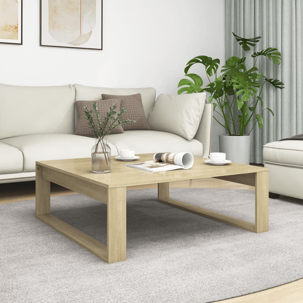 Salongbord sonoma eik 100x100x35 cm konstruert tre