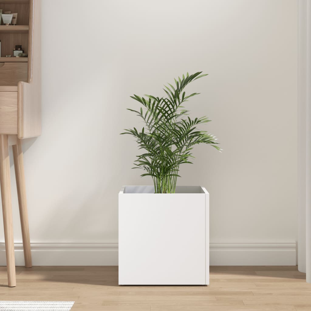 Plantekasse hvit 40x40x40 cm konstruert tre