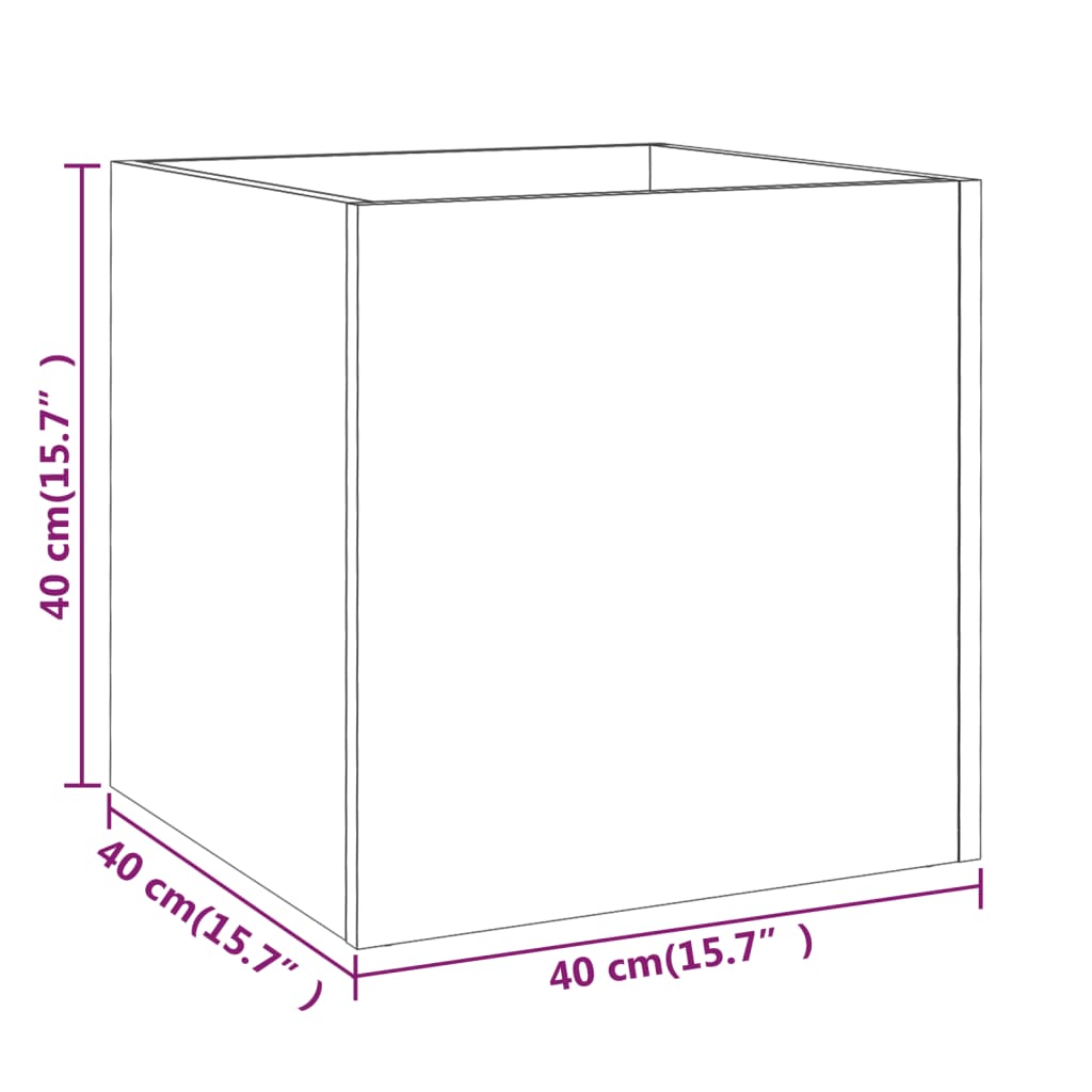 Plantekasse hvit 40x40x40 cm konstruert tre