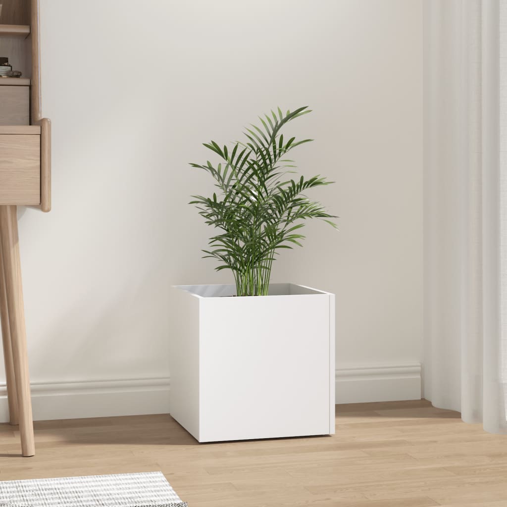 Plantekasse hvit 40x40x40 cm konstruert tre