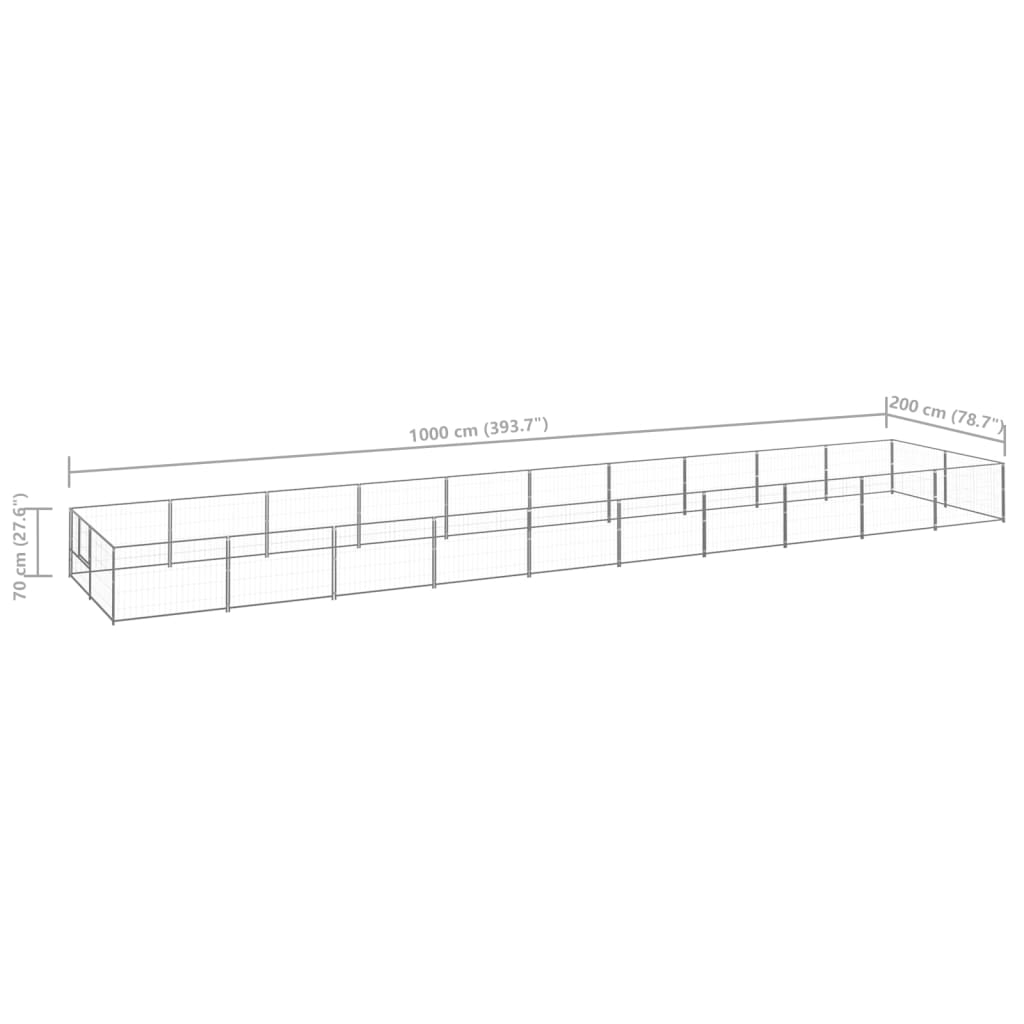 Hundegård sølv 20 m² stål