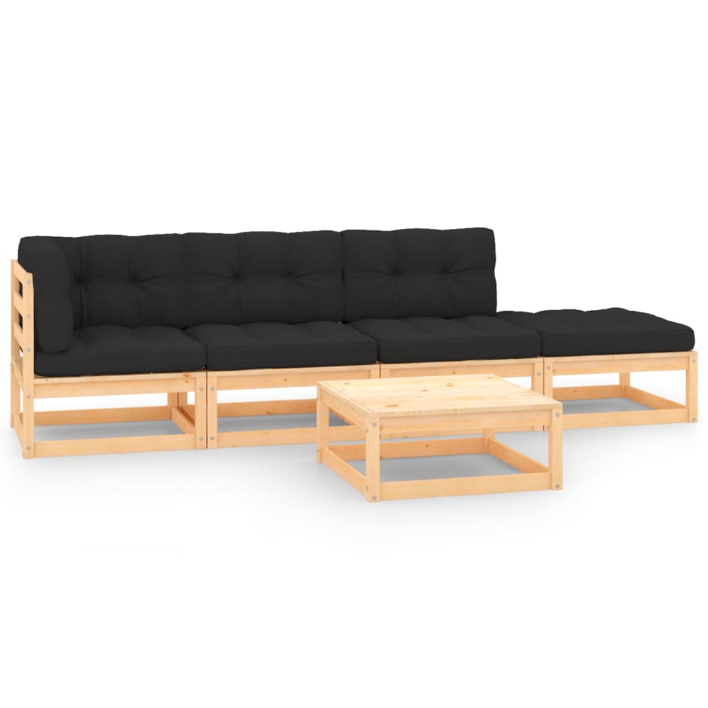 Hagesofagruppe med puter 5 deler heltre furu