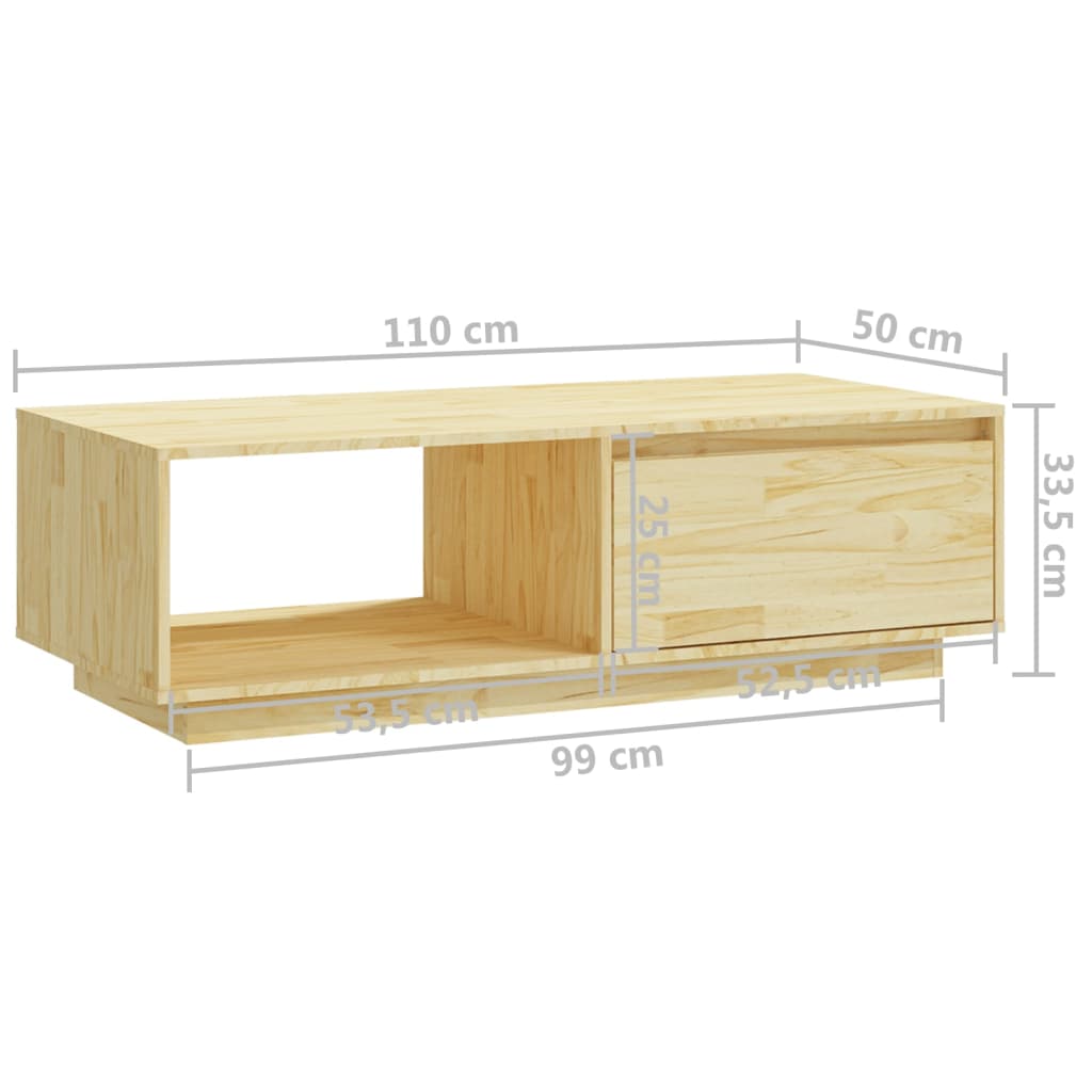 Salongbord 110x50x33,5 cm heltre furu