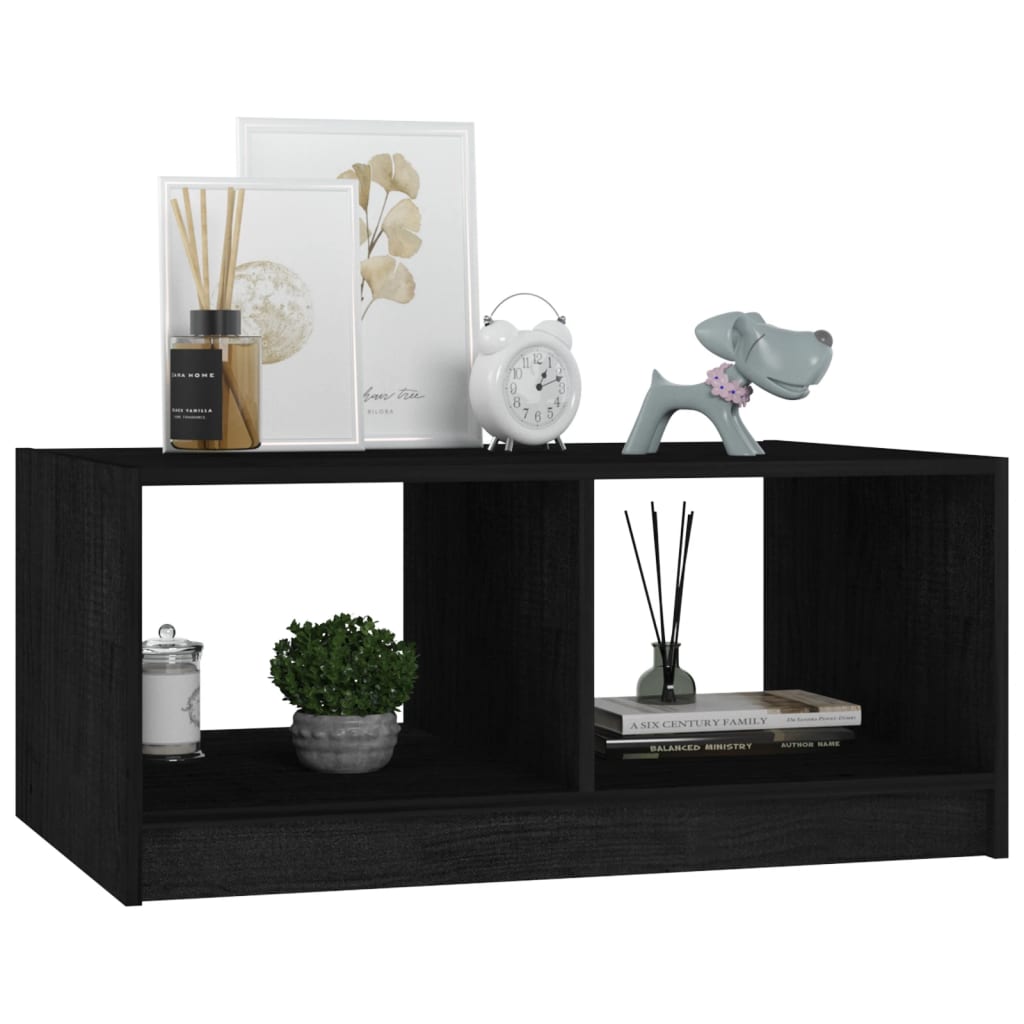 Salongbord 75x50x33,5 cm heltre furu svart