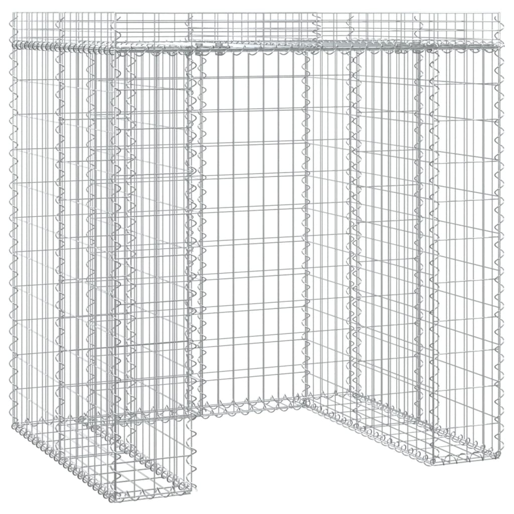 Gabionvegg for søppelkasse 110x91x120 cm galvanisert jern