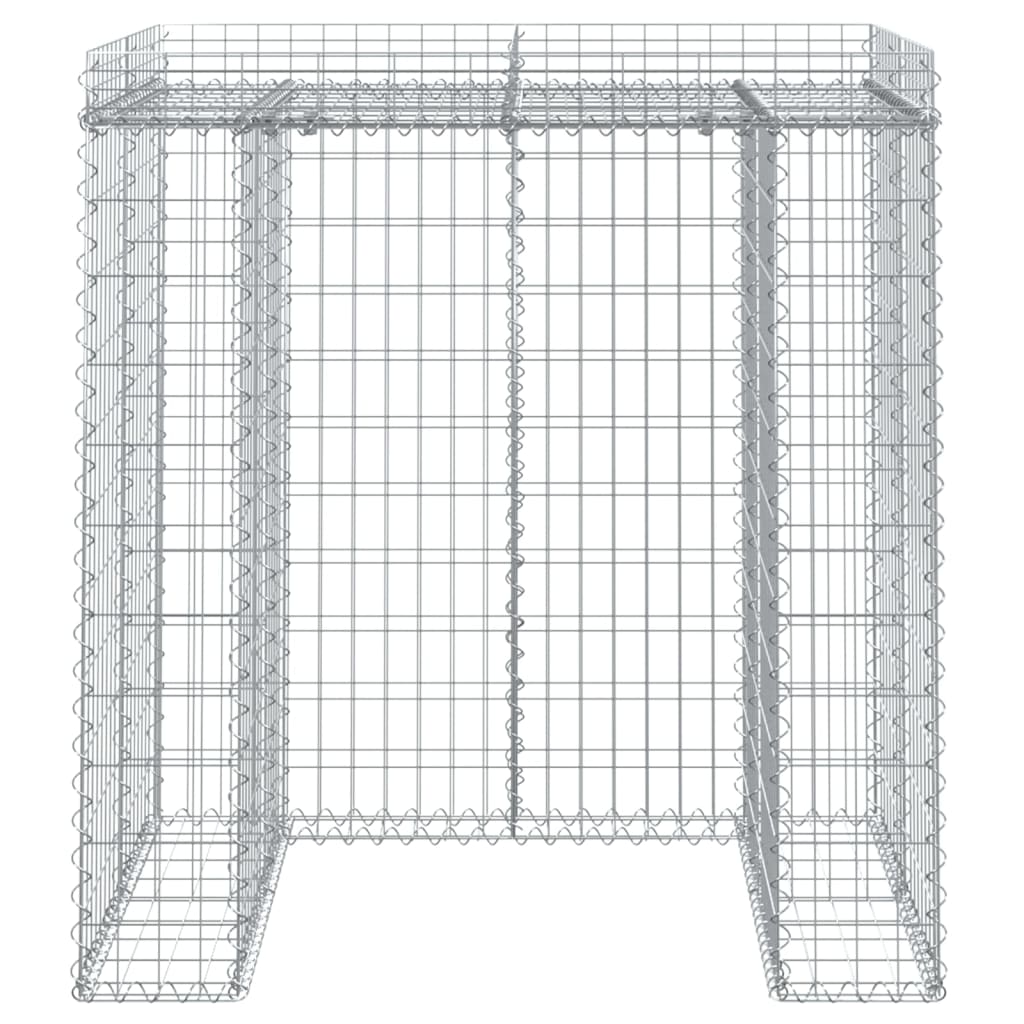 Gabionvegg for søppelkasse 110x91x120 cm galvanisert jern