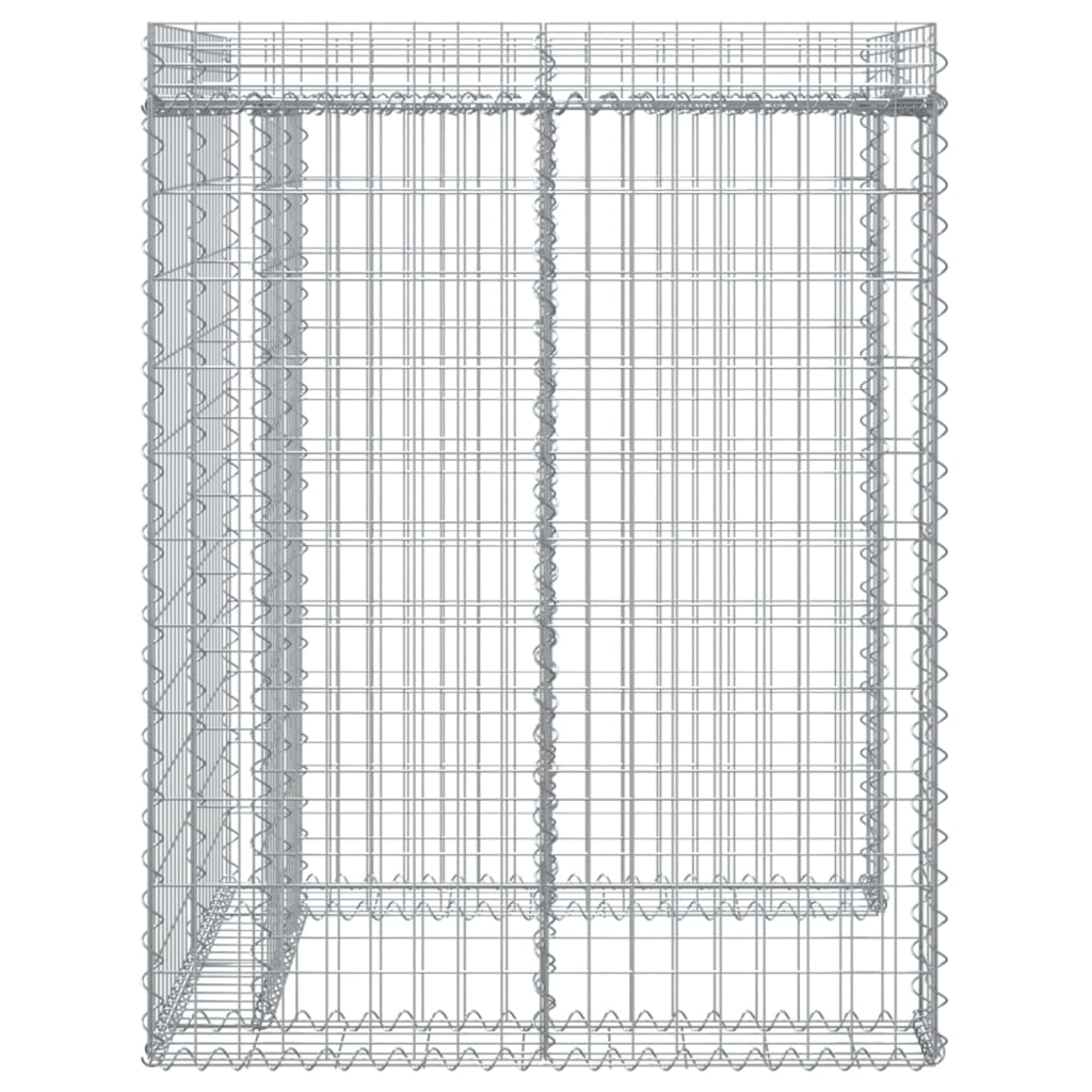 Gabionvegg for søppelkasse 110x91x120 cm galvanisert jern