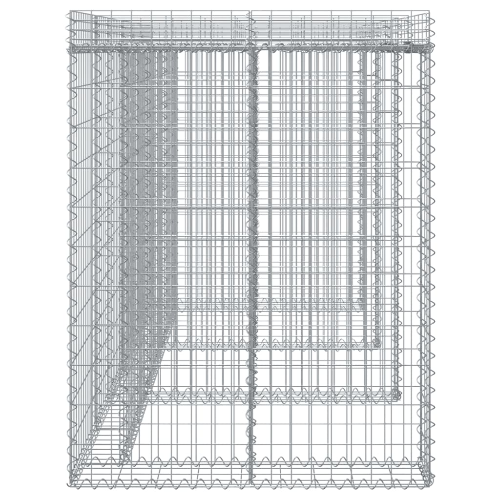 Gabionvegg for søppelkasse 270x91x120 cm galvanisert jern
