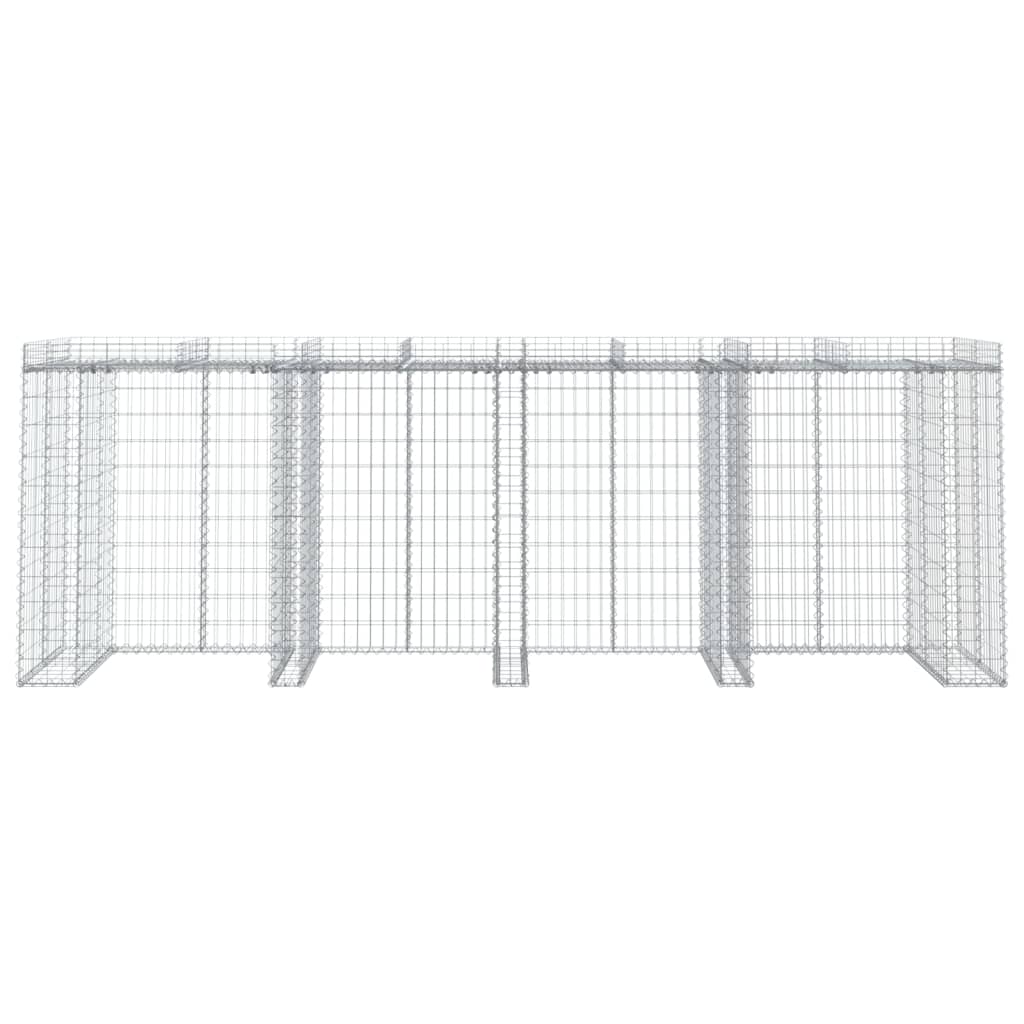 Gabionvegg for søppelkasse 350x91x120 cm galvanisert jern