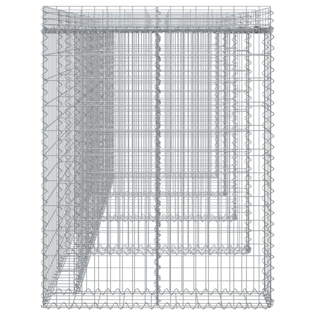 Gabionvegg for søppelkasse 350x91x120 cm galvanisert jern