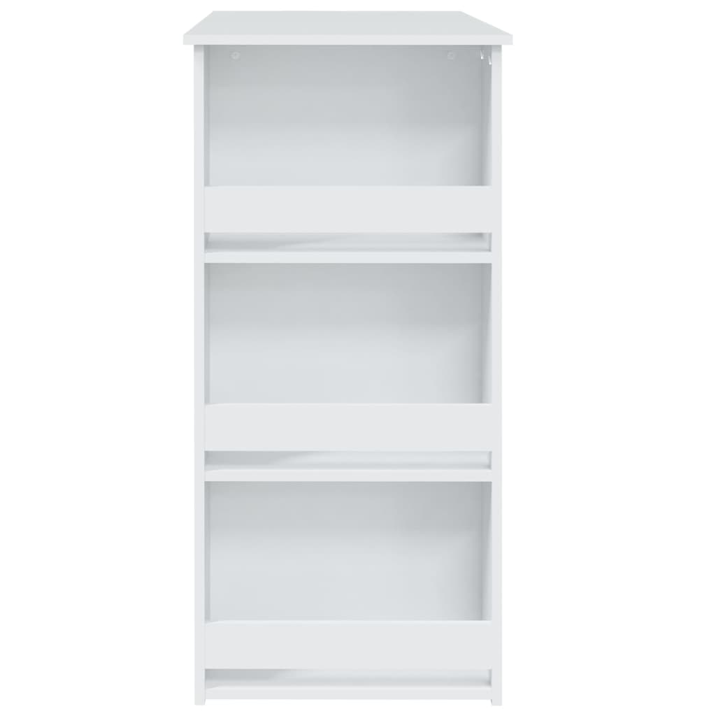 Barbord med oppbevaring hvit 102x50x103,5 cm konstruert tre