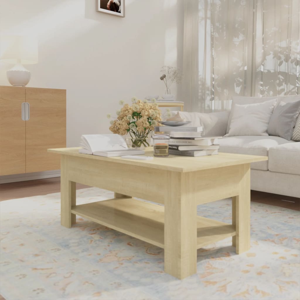 Salongbord sonoma eik 102x55x42 cm konstruert tre