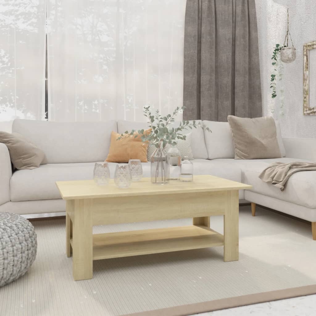 Salongbord sonoma eik 102x55x42 cm konstruert tre