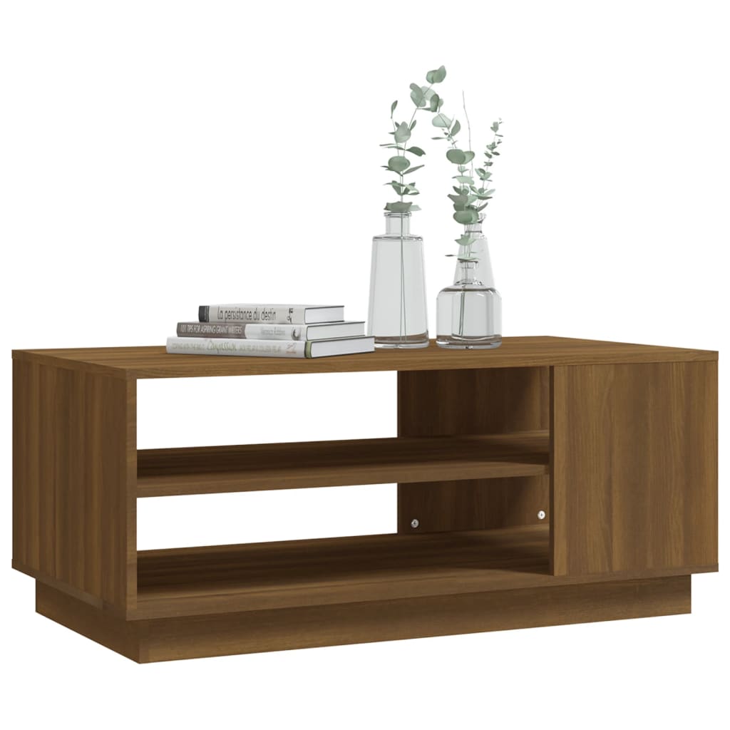 Salongbord brun eik 102x55x43 cm konstruert tre