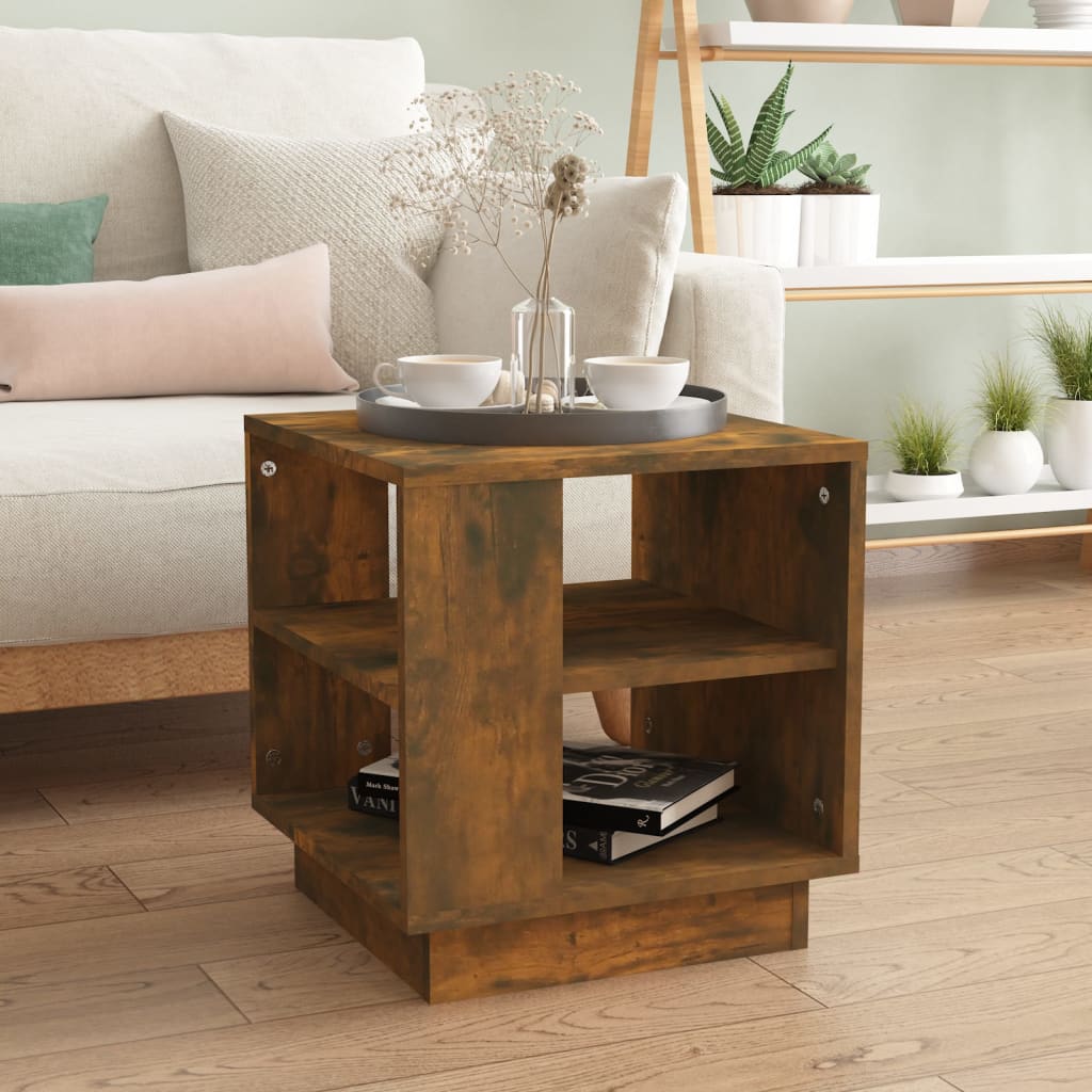 Salongbord røkt eik 40x40x43 cm konstruert tre