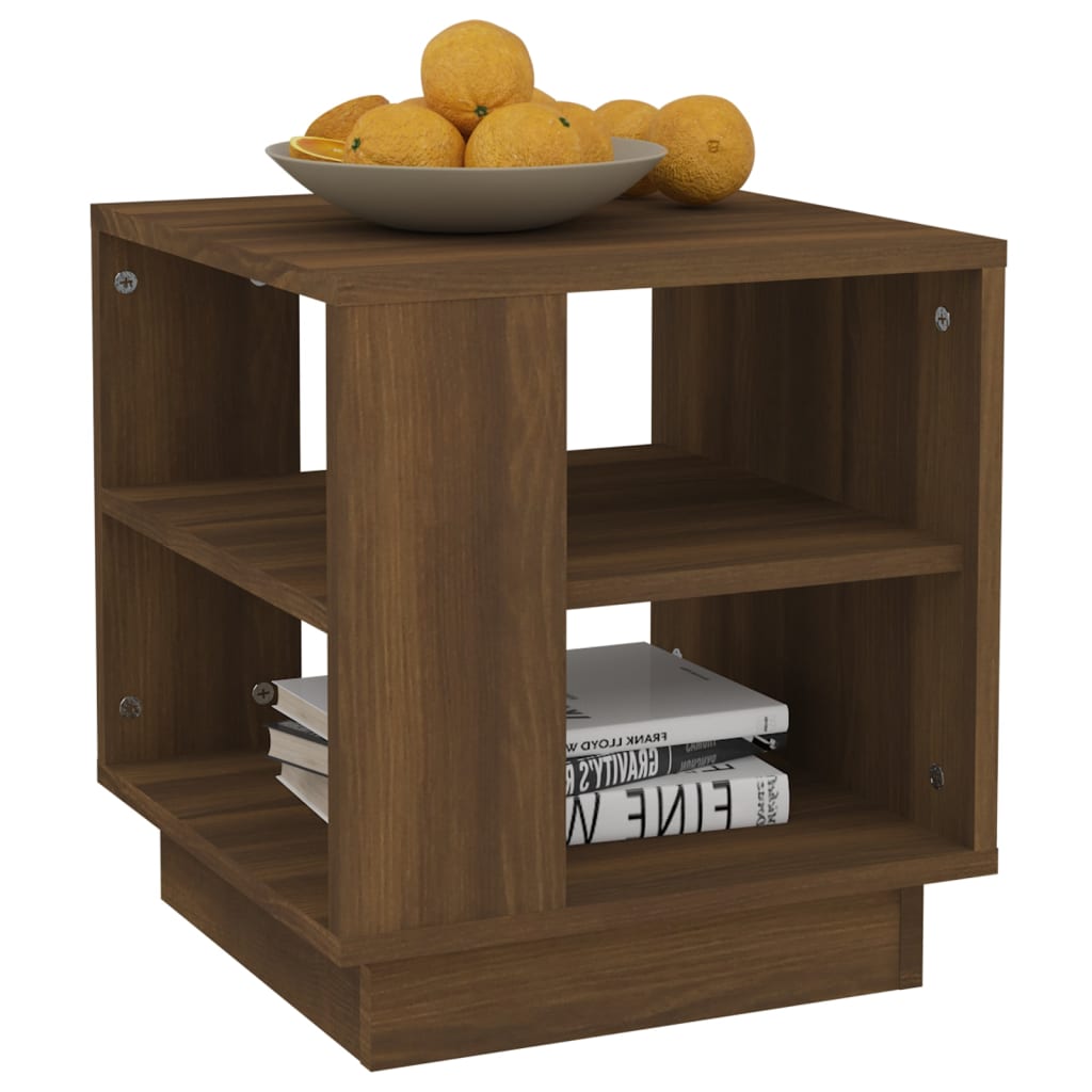 Salongbord brun eik 40x40x43 cm konstruert tre
