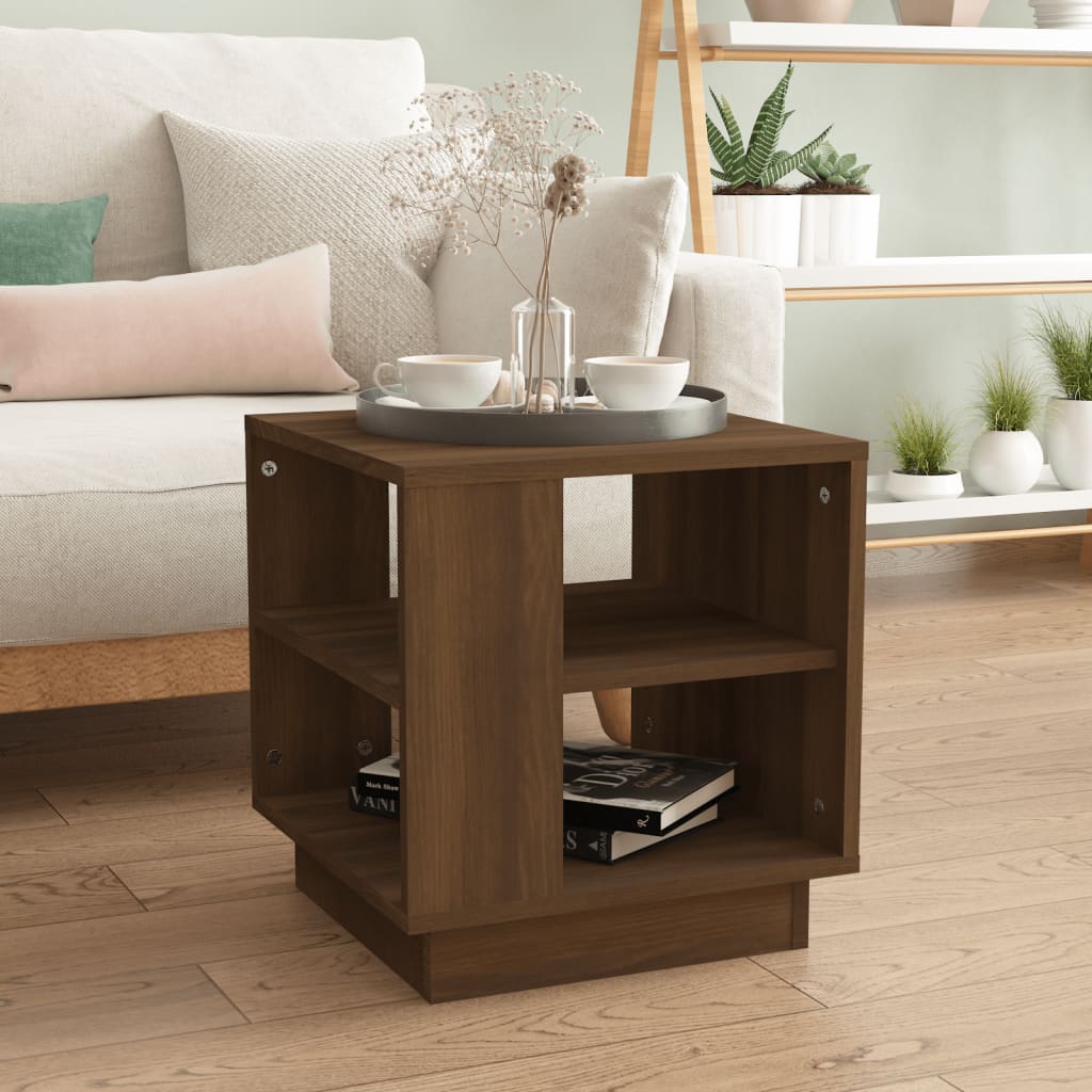 Salongbord brun eik 40x40x43 cm konstruert tre