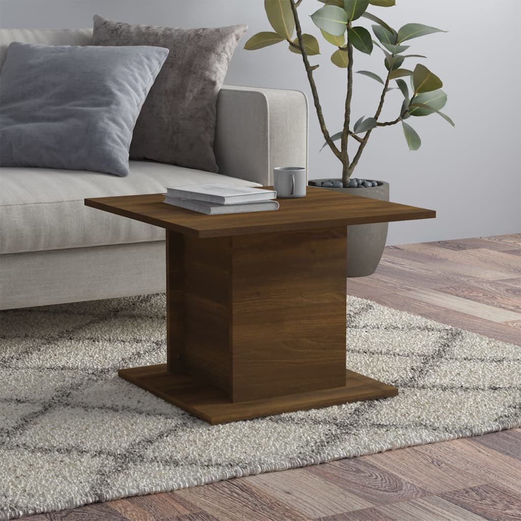 Salongbord brun eik 55,5x55,5x40 cm konstruert tre