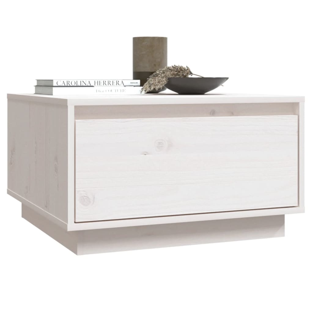 Salongbord hvit 55x56x32 cm heltre furu