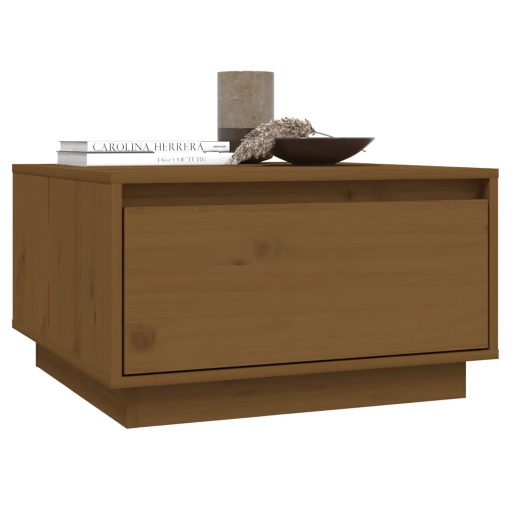 Salongbord honningbrun 55x56x32 cm heltre furu