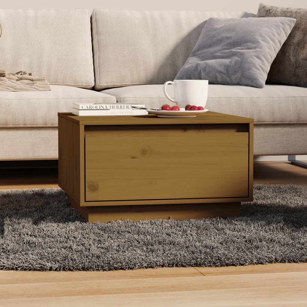 Salongbord honningbrun 55x56x32 cm heltre furu
