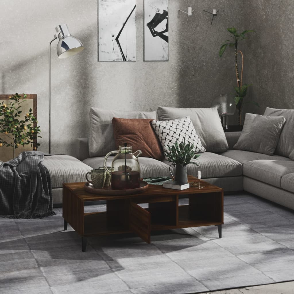 Salongbord brun eik 103,5x60x35 cm konstruert tre