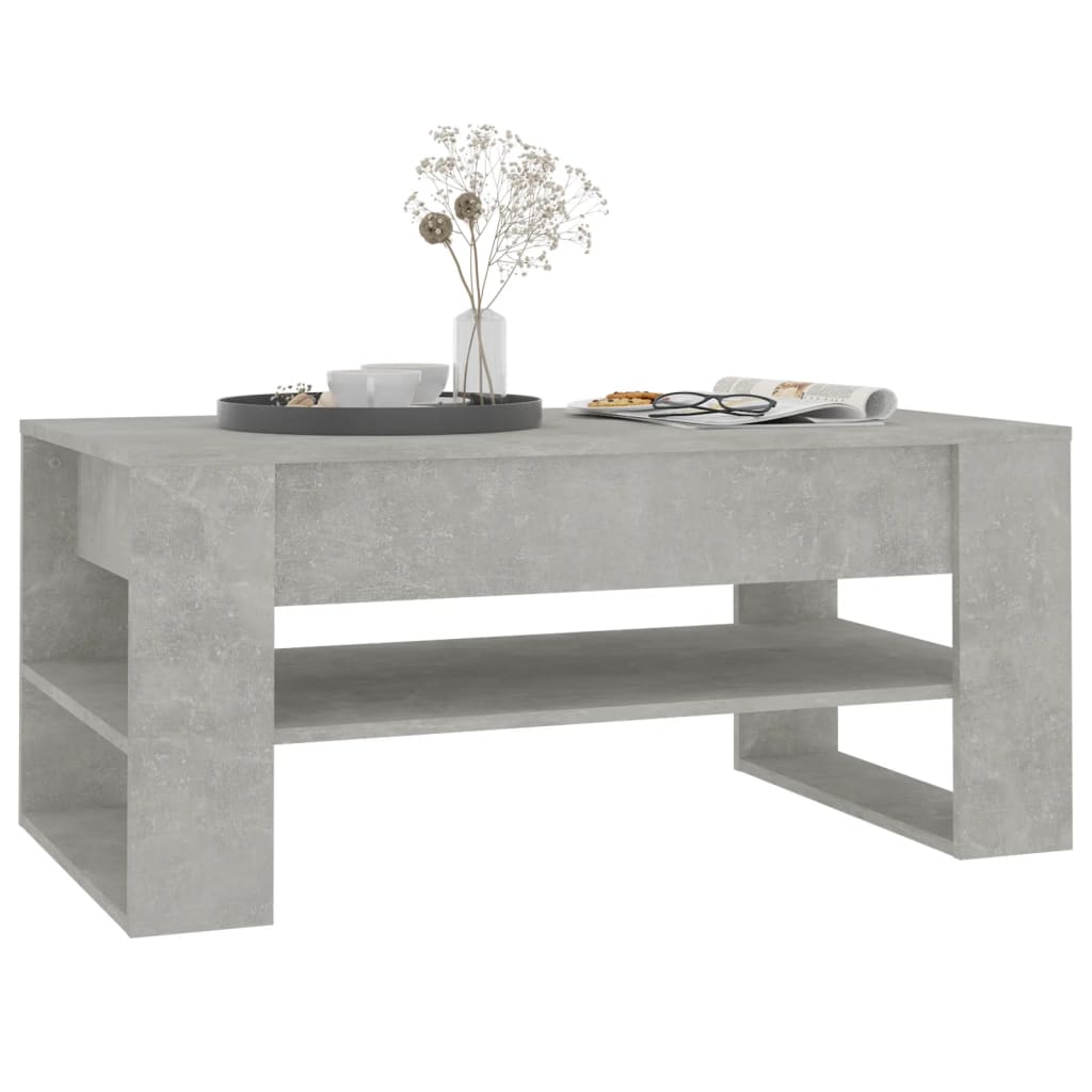 Salongbord betonggrå 102x55x45 cm konstruert tre
