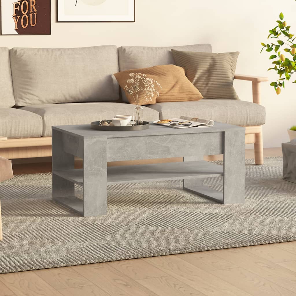 Salongbord betonggrå 102x55x45 cm konstruert tre