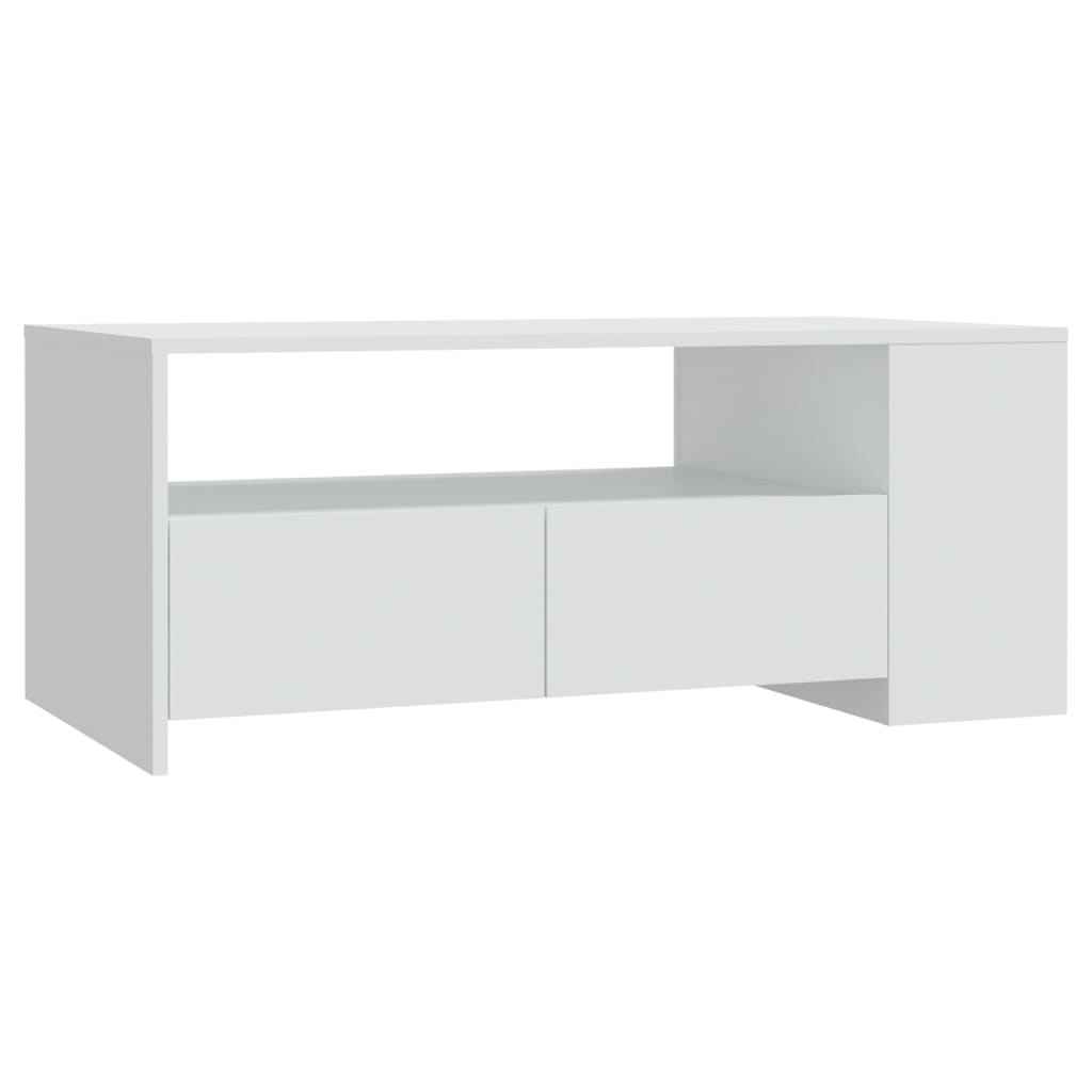 Salongbord hvit 102x55x42 cm konstruert tre