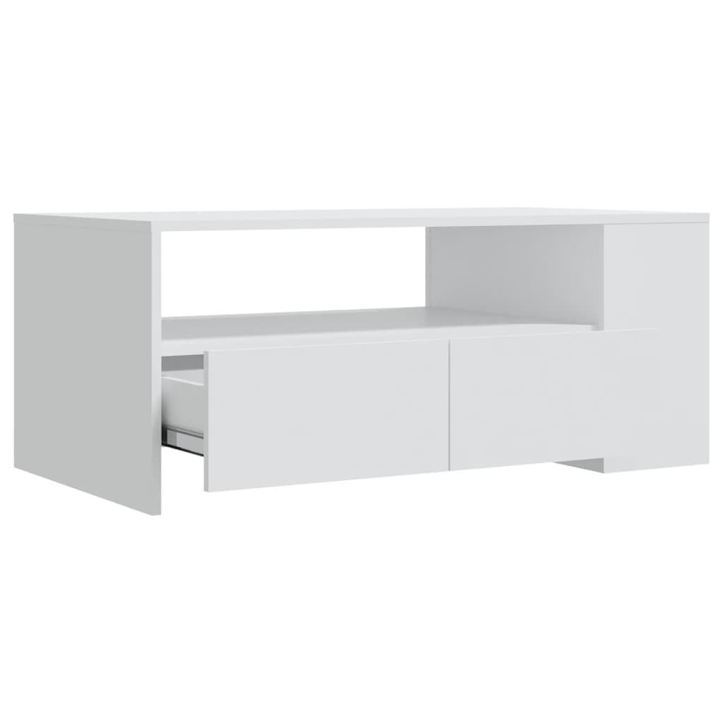 Salongbord hvit 102x55x42 cm konstruert tre
