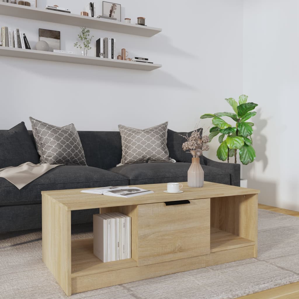 Salongbord sonoma eik 102x50x36 cm konstruert tre