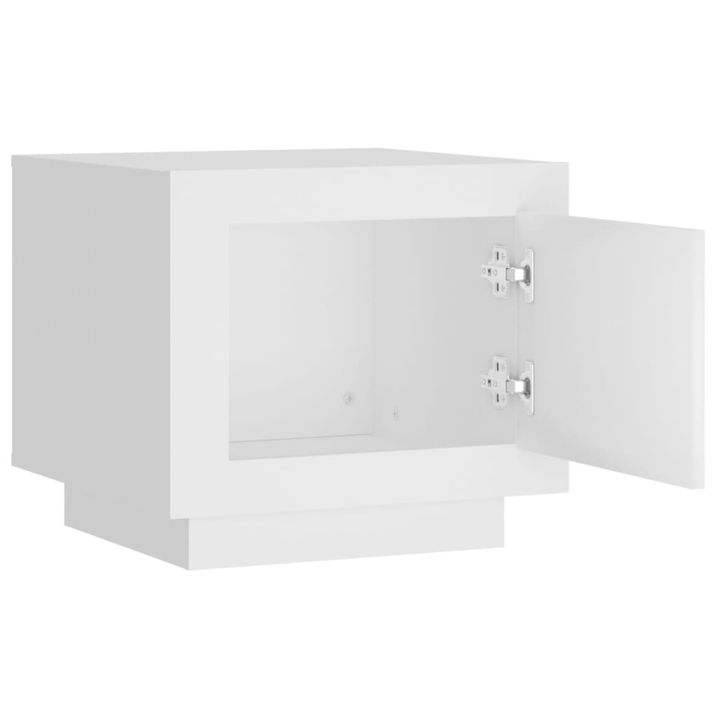Salongbord hvit 51x50x45 cm konstruert tre