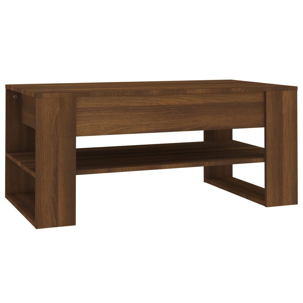 Salongbord brun eik 102x55x45 cm konstruert tre
