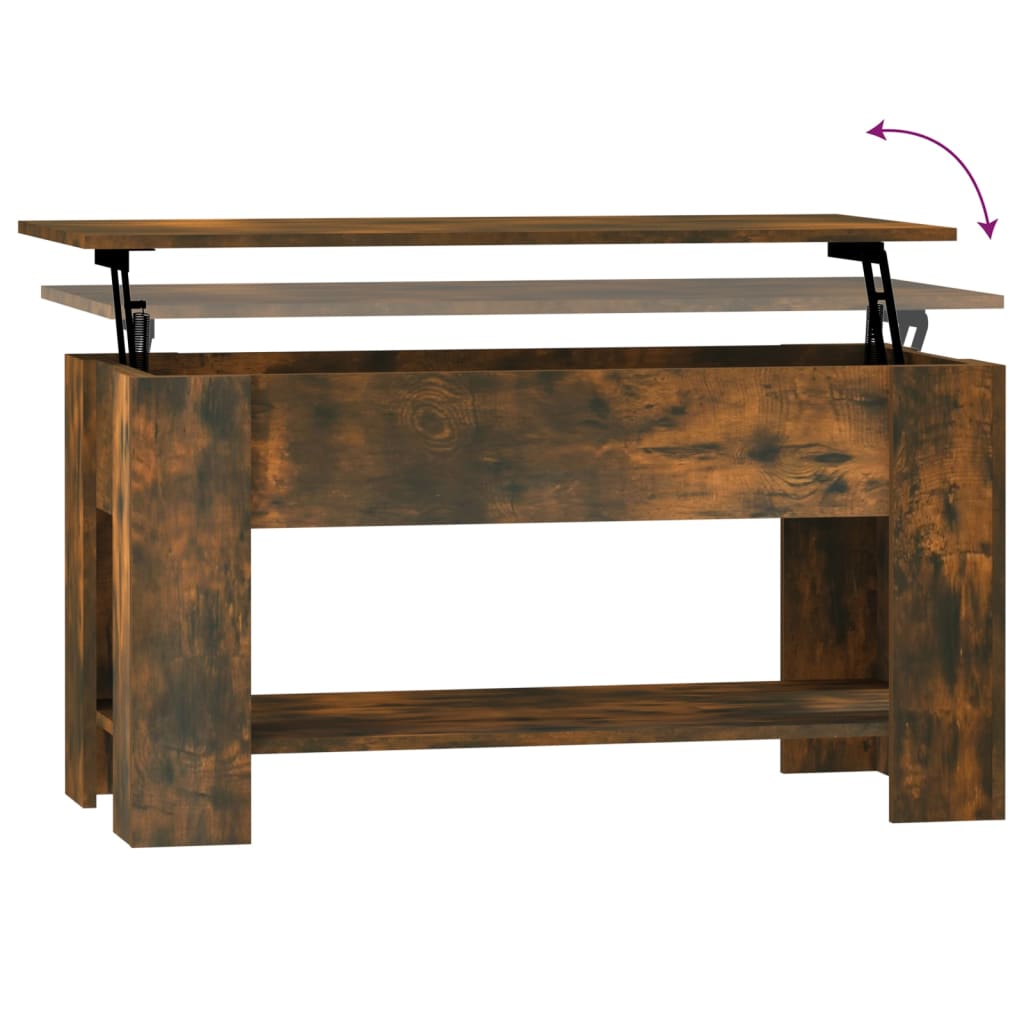 Salongbord røkt eik 101x49x52 cm konstruert tre