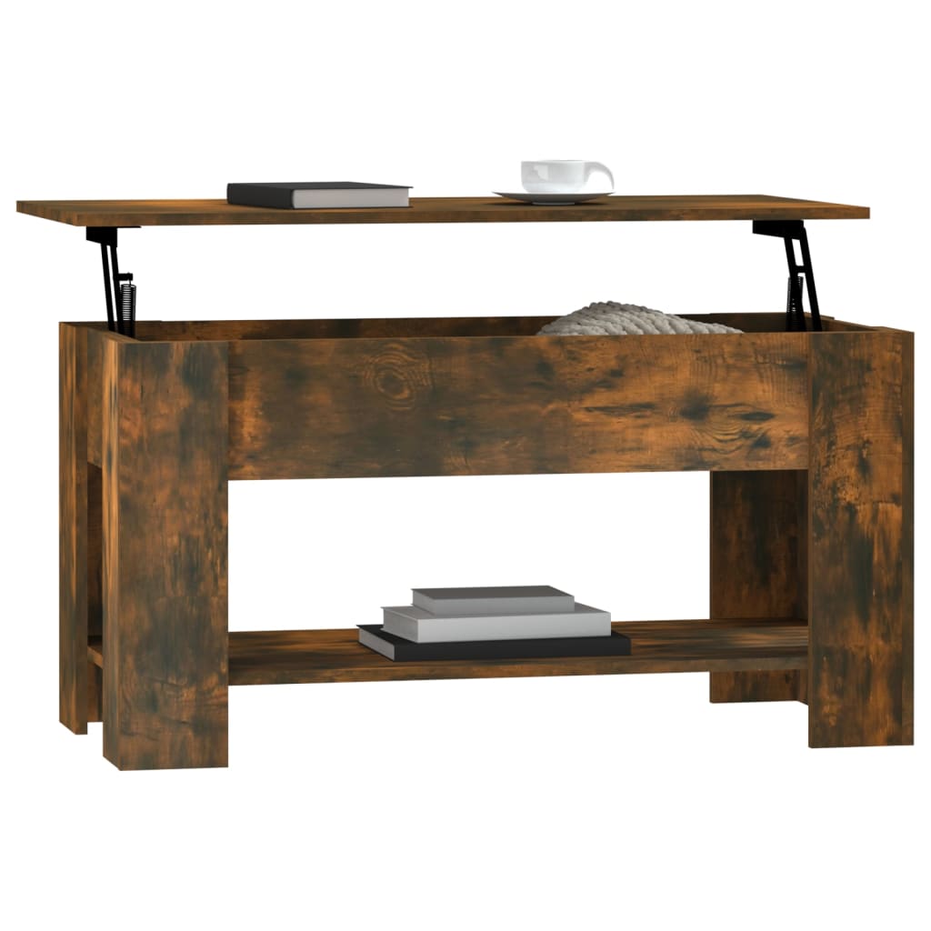 Salongbord røkt eik 101x49x52 cm konstruert tre