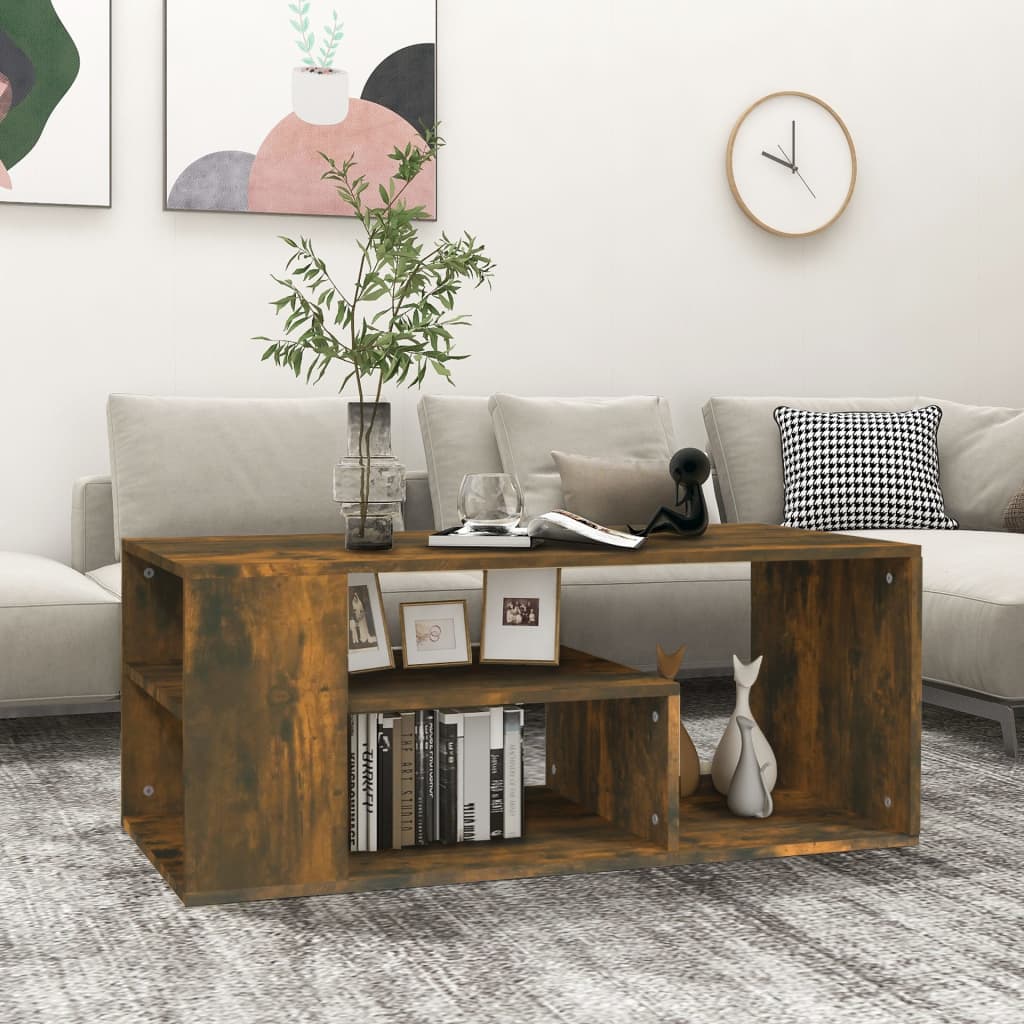 Salongbord røkt eik 100x50x40 cm konstruert tre