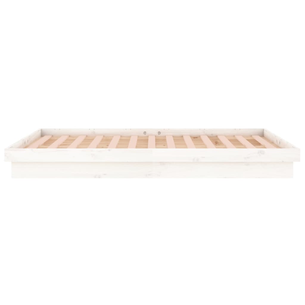 Sengeramme med LED hvit 120x200 cm heltre
