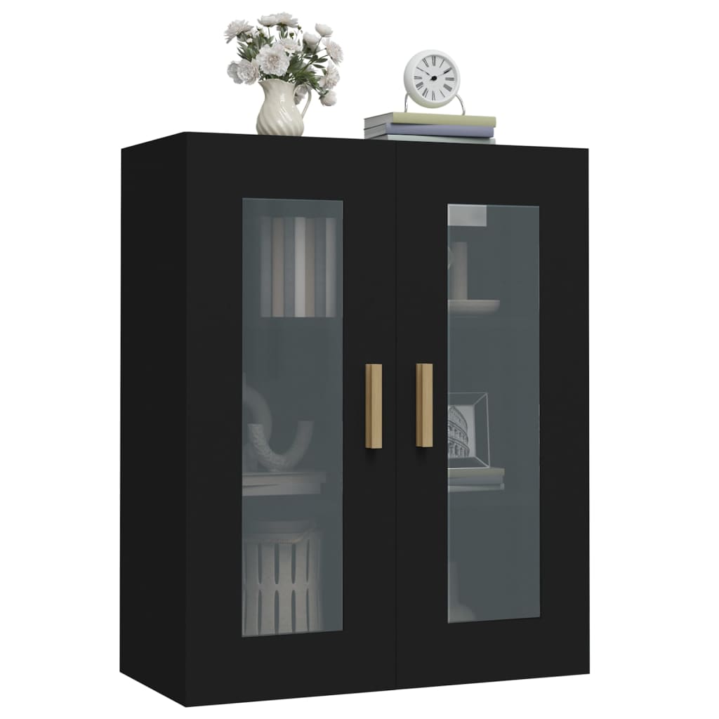 Hengende veggskap svart 69,5x34x90 cm