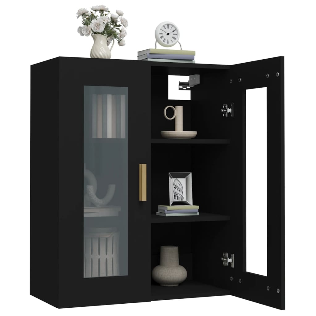 Hengende veggskap svart 69,5x34x90 cm