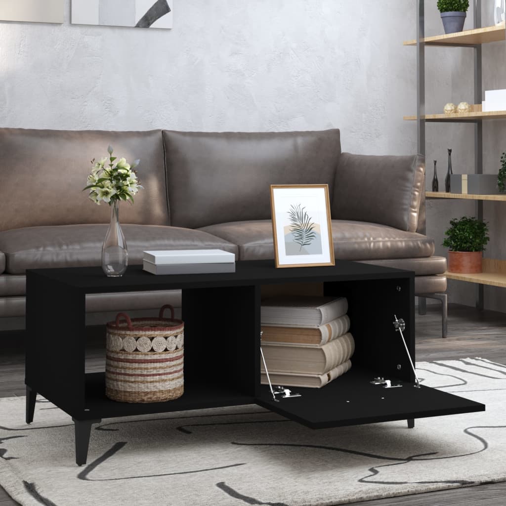 Salongbord svart 90x50x40 cm konstruert tre