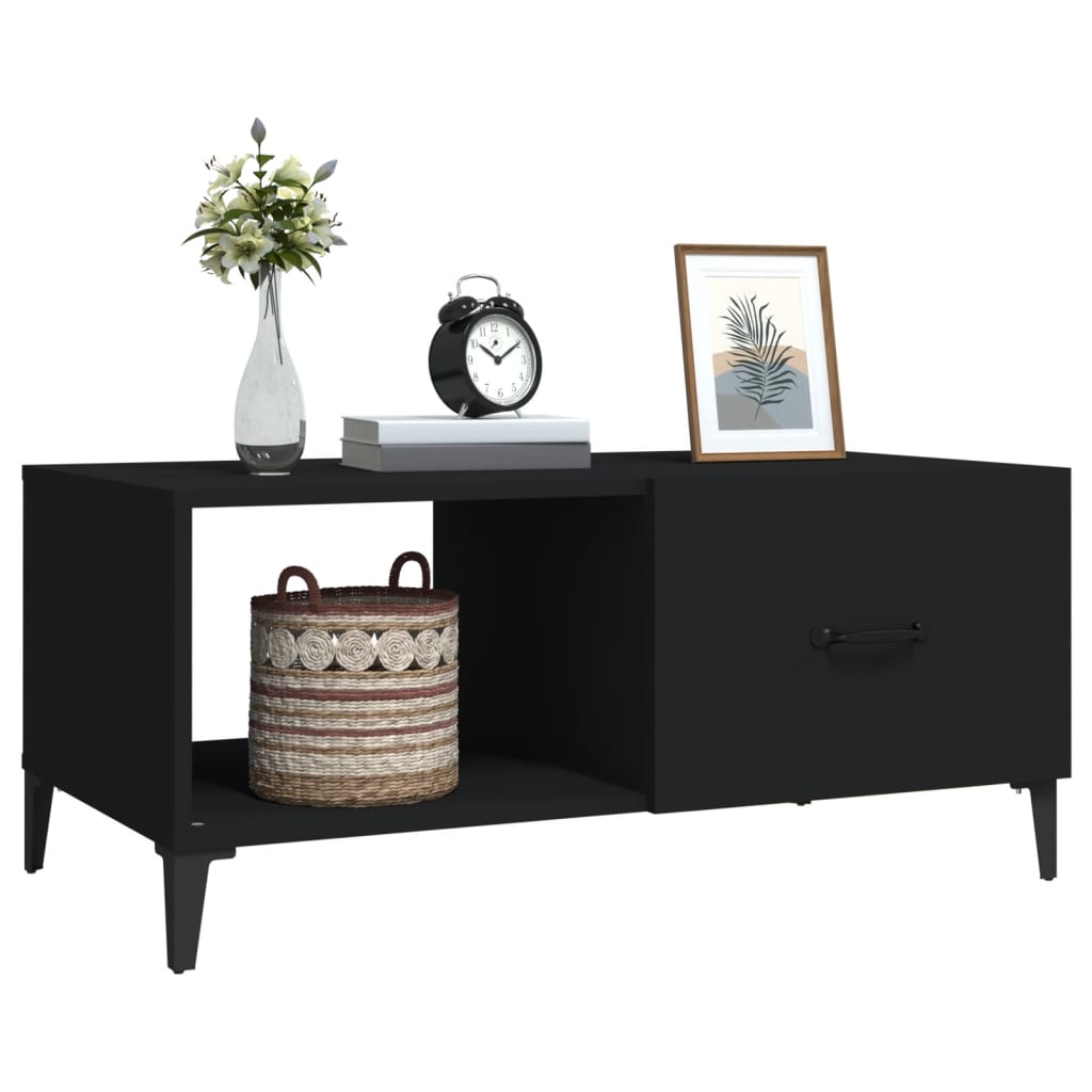 Salongbord svart 90x50x40 cm konstruert tre