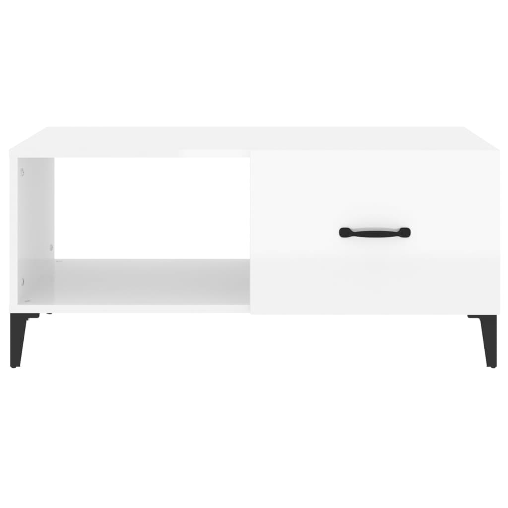 Salongbord høyglans hvit 90x50x40 cm konstruert tre