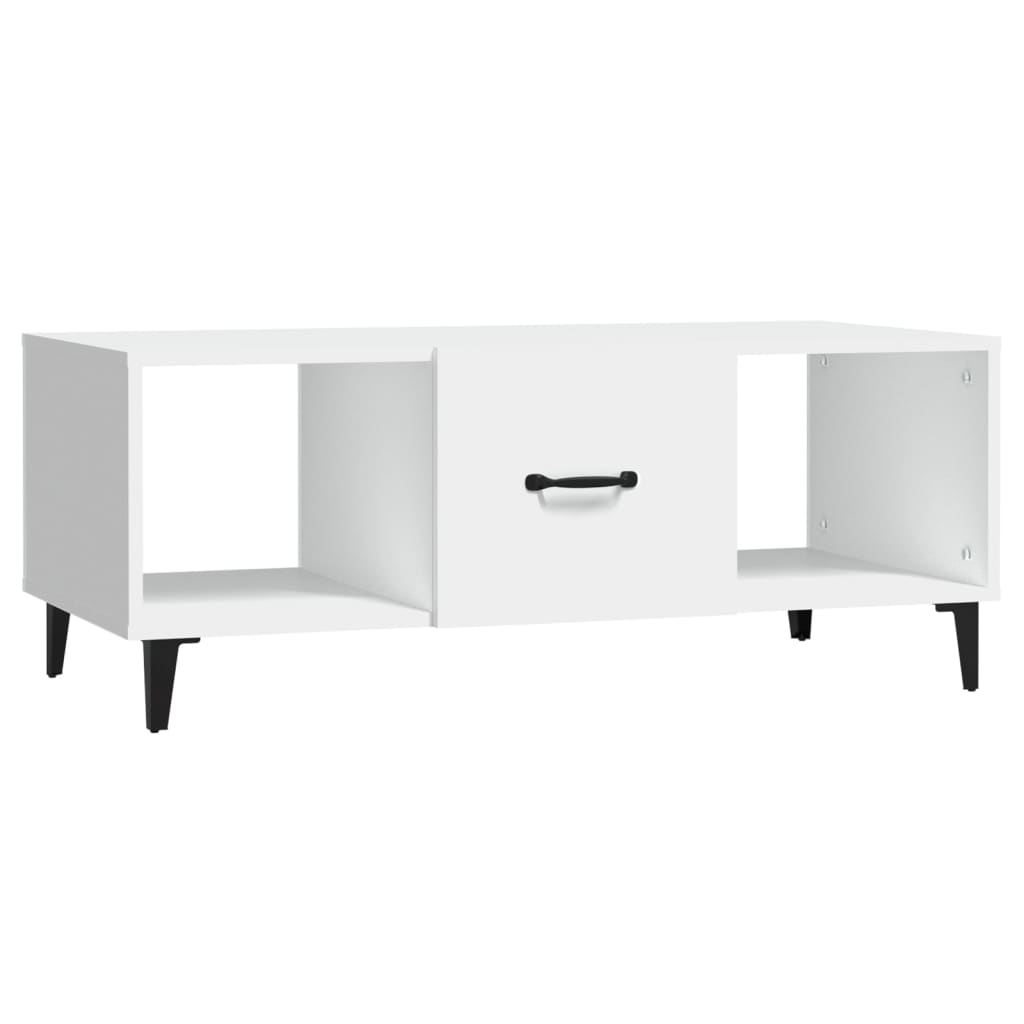 Salongbord hvit 102x50x40 cm konstruert tre