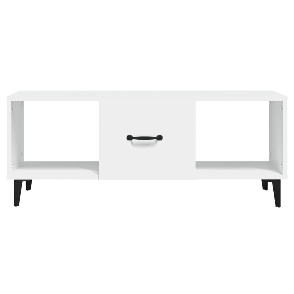 Salongbord hvit 102x50x40 cm konstruert tre