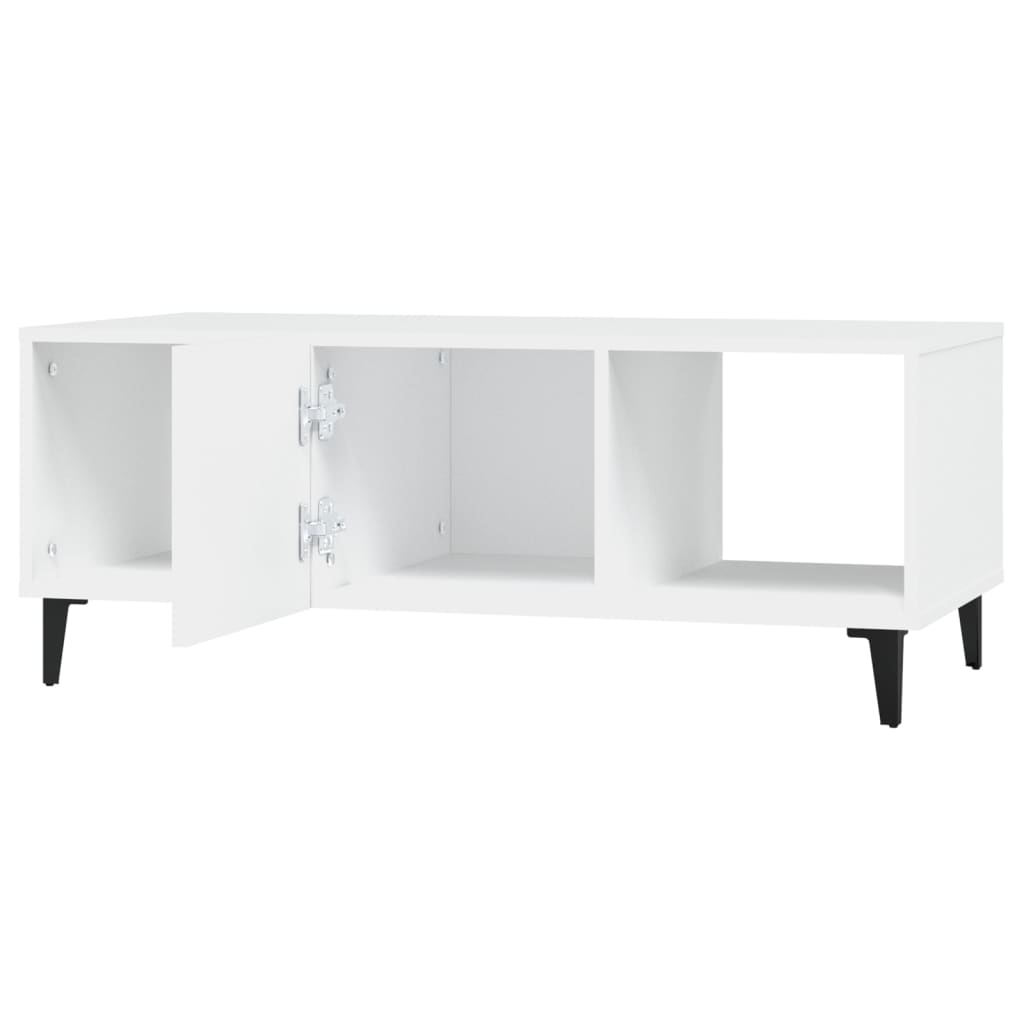 Salongbord hvit 102x50x40 cm konstruert tre