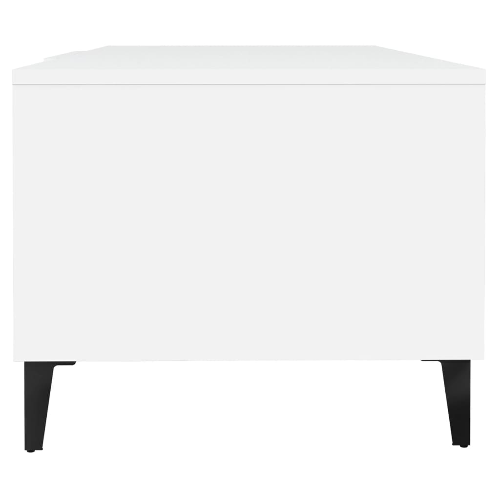 Salongbord hvit 102x50x40 cm konstruert tre