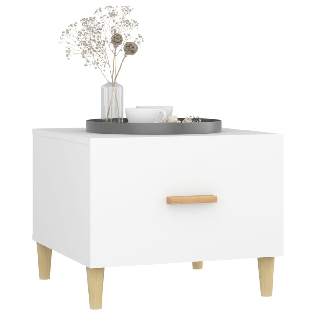 Salongbord 2 stk hvit 50x50x40 cm konstruert tre