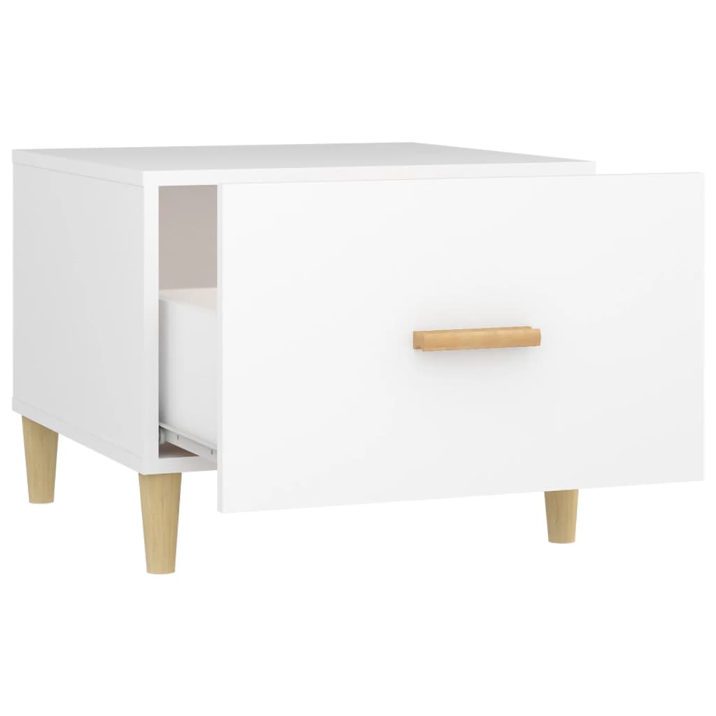 Salongbord 2 stk hvit 50x50x40 cm konstruert tre