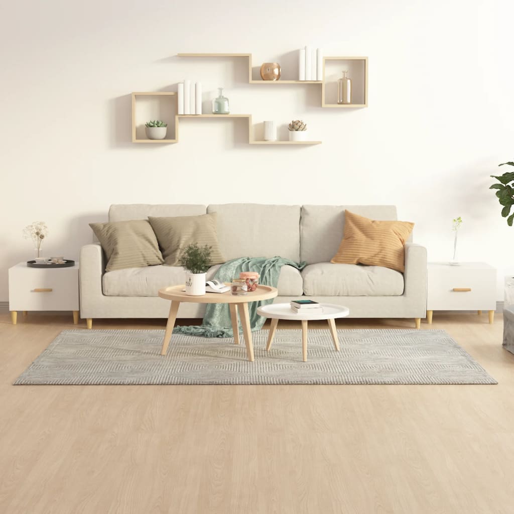Salongbord 2 stk høyglans hvit 50x50x40 cm konstruert tre